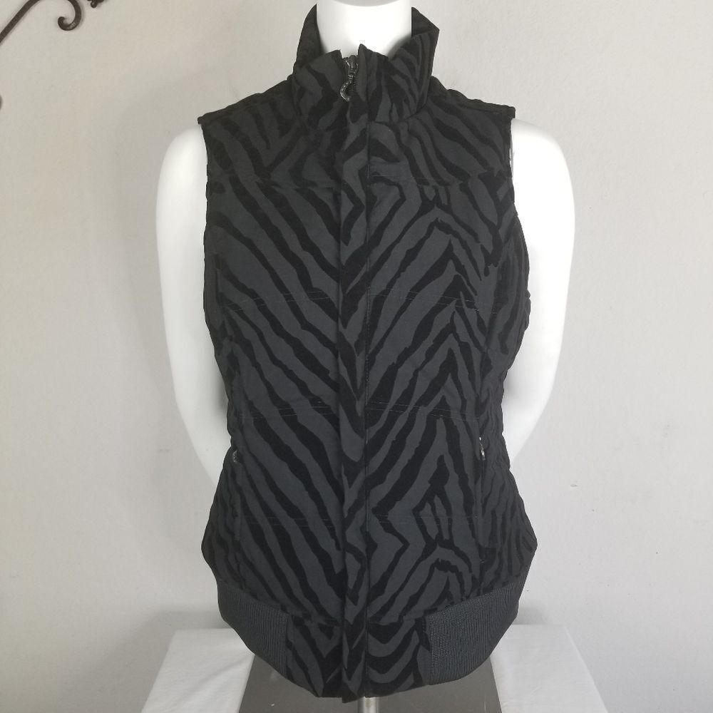 Ariat Black Zebra Print Zip-Front‎ Vest